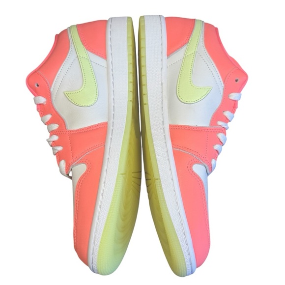 Nike Air Jordan 1 Low SE sneakers. Lava Glow, Barely Volt, & White. Mens Size 11 main image 9